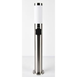 Светильник уличный напольный ЭРА «Беллона» GBF-103-1-SL-0650 230В Е27 IP54 серебро с розеткой | Садово-парковые светильники