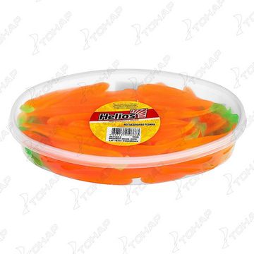Виброхвост несъедоб. Jumbo 4,95"/12.5 см Orange & Greene 100шт. (HS-7-025-N) Helios