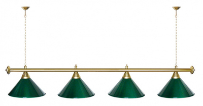 Лампа STARTBILLIARDS 4 плафона - зеленый / золото