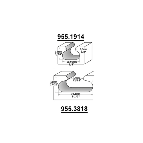 Фреза концевая CMT профильная D=19,1 I=19,1 S=8,0 L=57,0 955.1914