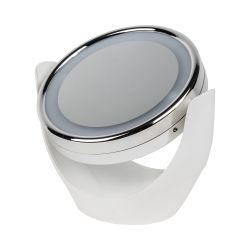 TLD-592 White-LED-13Lm-6000K-3АА Настольный светильник зеркало. На батарейках 3AAне в-к. Сенсорный выключатель. Белый. ТМ Uniel