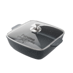 Жаровня квадратная "Мечта" Гранит с крышкой от 2л до 4л