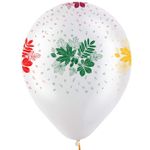 Шар (12"/30 см) Осенние листья Разноцветные, Прозрачный Кристал 5 ст. 25 шт.