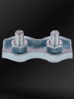 Зажим для троса 2 мм Дуплекс (Duplex) стальной оцинкованный плоский, комплект 6 штук