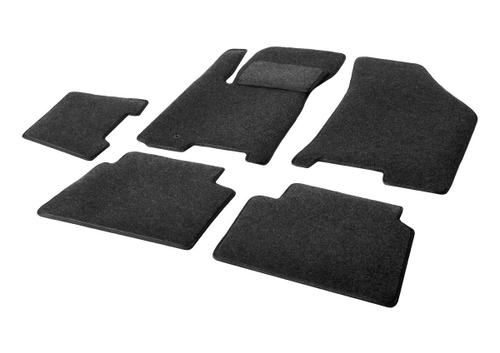 Коврики текстиль в салон, AutoFlex Business для Chevrolet Lacetti 2004-2013/Daewoo Gentra ll поколение 2013-2016/Ravon Gentra 2015-2018, 6 частей, графит, с крепежом, 5130101