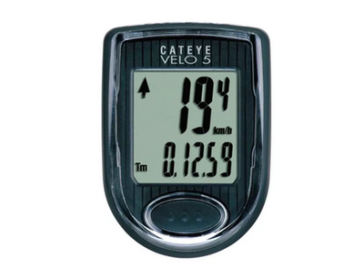 Велокомпьютер Velo-5, 5 функций, с одной кнопкой, крепится на вынос руля, черный.