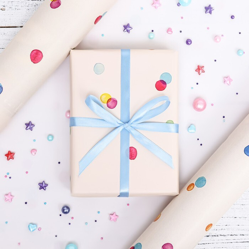 Бумага упаковочная глянцевая "Конфетти"