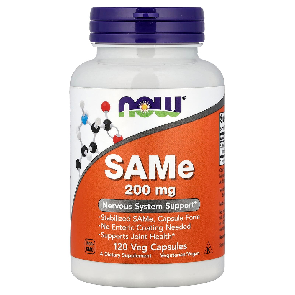 NOW Foods, SAMe, 200 мг, 120 растительных капсул