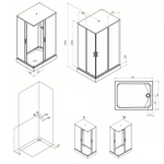 Душевая кабина 120x90 см, без гидромассажа AM.PM Gem W90C-404-12090MT Стекло прозрачное, профиль хром матовый