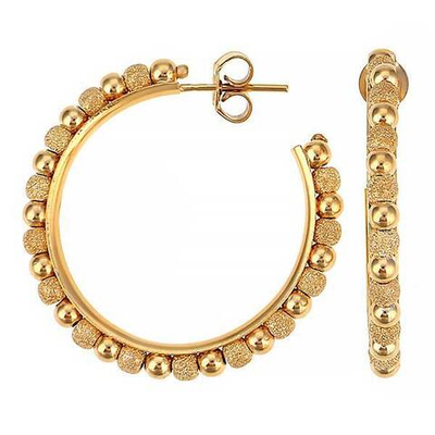 Серьги "Круги" с шарами в золочении