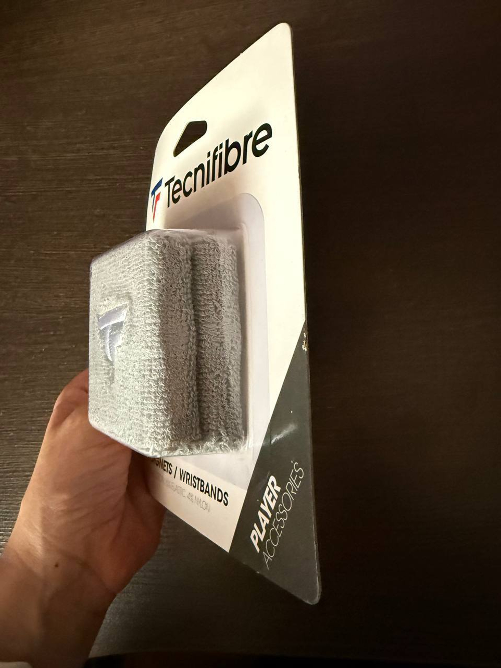 TECNIFIBRE WRISTBANDS SILVER 2023 2P (Напульсник узкий) х2