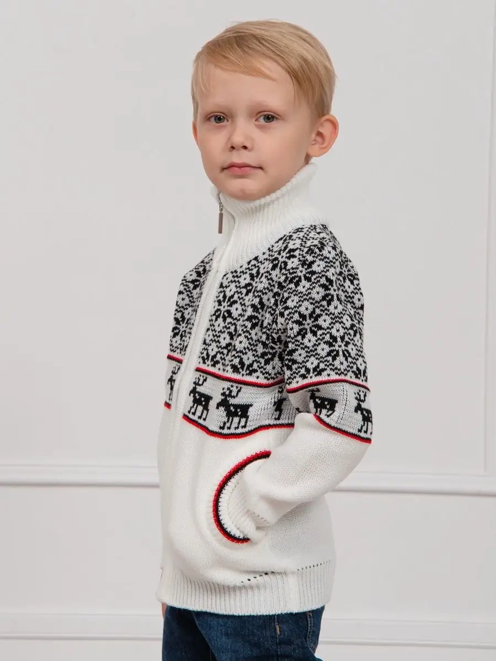 Кофта вязаная на молнии "Нордик"