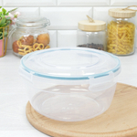 Контейнер для продуктов 2,3л герметичный круглый с замками (бесцветный)