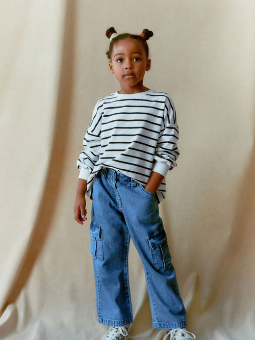 Джинсы карго для девочки Next T31-126, Синий