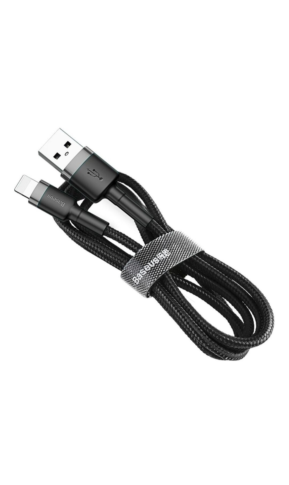 Usb Кабель-зарядка Lightning Baseus Cafule 1м (CALKLF-BG1) чёрно-серебристый
