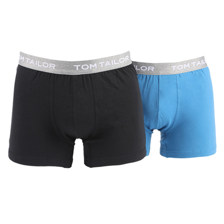 Мужские трусы боксеры набор 2в1 (черные, голубые) Tom Tailor 70249/6061 680