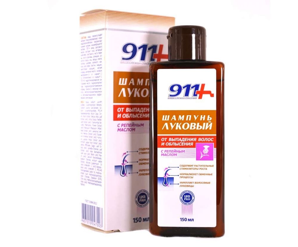 911 Луковый шампунь от вып.волос с репейным маслом