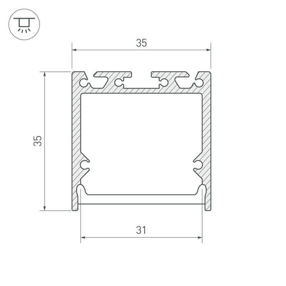 Профиль Arlight SL-LINE-3535-2000 ANOD 019306