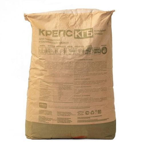Кладочная смесь для ячеистых блоков Крепс КГБ 25 кг