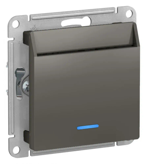 ATLASDESIGN ВЫКЛЮЧАТЕЛЬ карточный с подсветкой, 10А, без задержки отключения, механизм, СТАЛЬ
