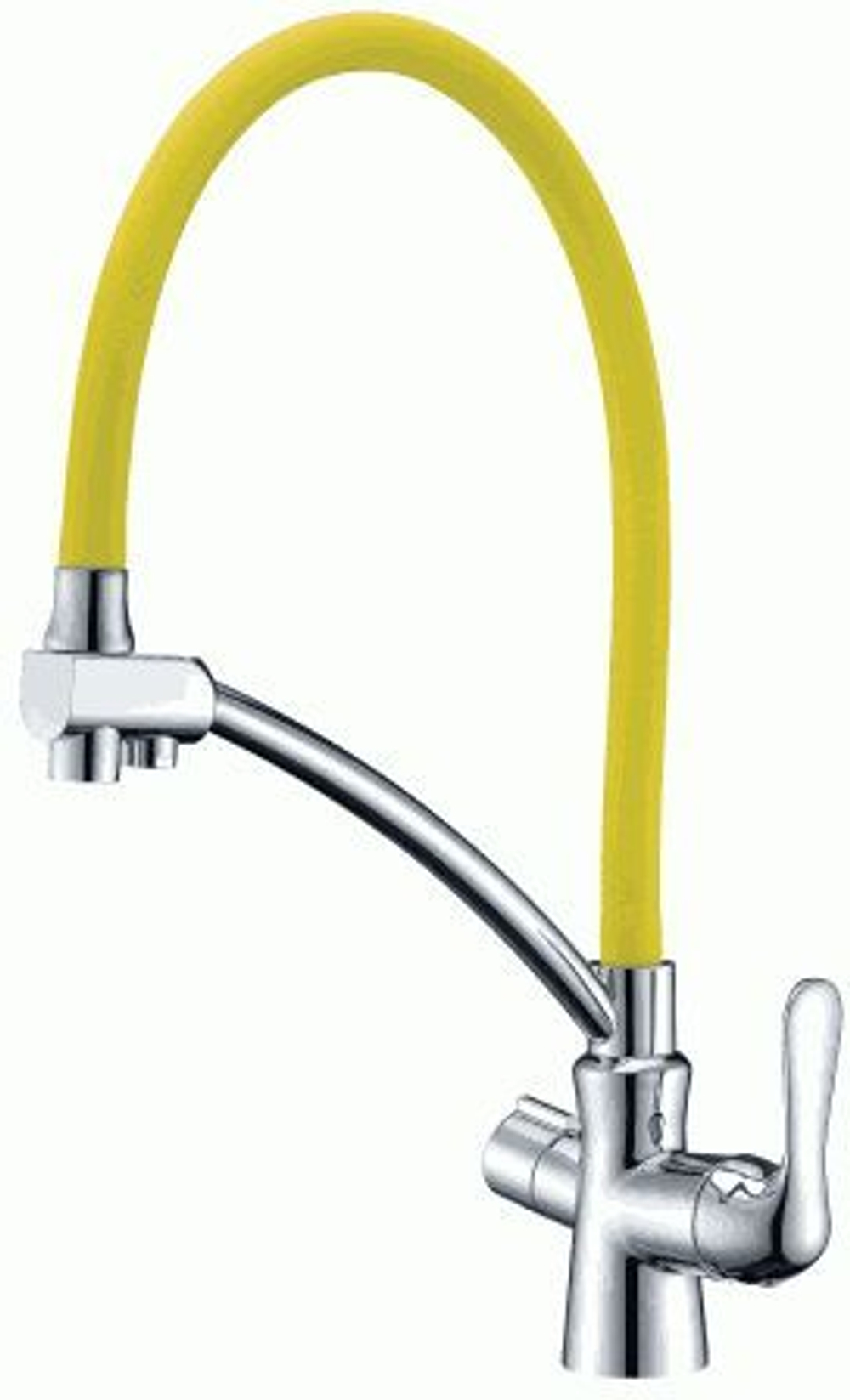 смеситель кухня LEMARK Comfort картридж 35мм, с гибким изл., с подключением фильтра LM3070C-Yellow
