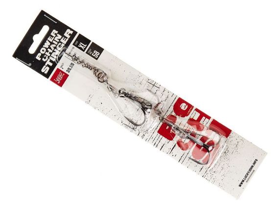 Остнаска стал. Lucky John STINGER POWER CHAIN 3,5+8,0cm, оснащ. тройниками №03/0+№3/0 1шт.