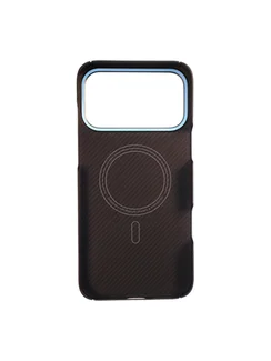 Карбоновый чехол для IPhone 17 Pro MAX with MagSafe черный полоска (Black)