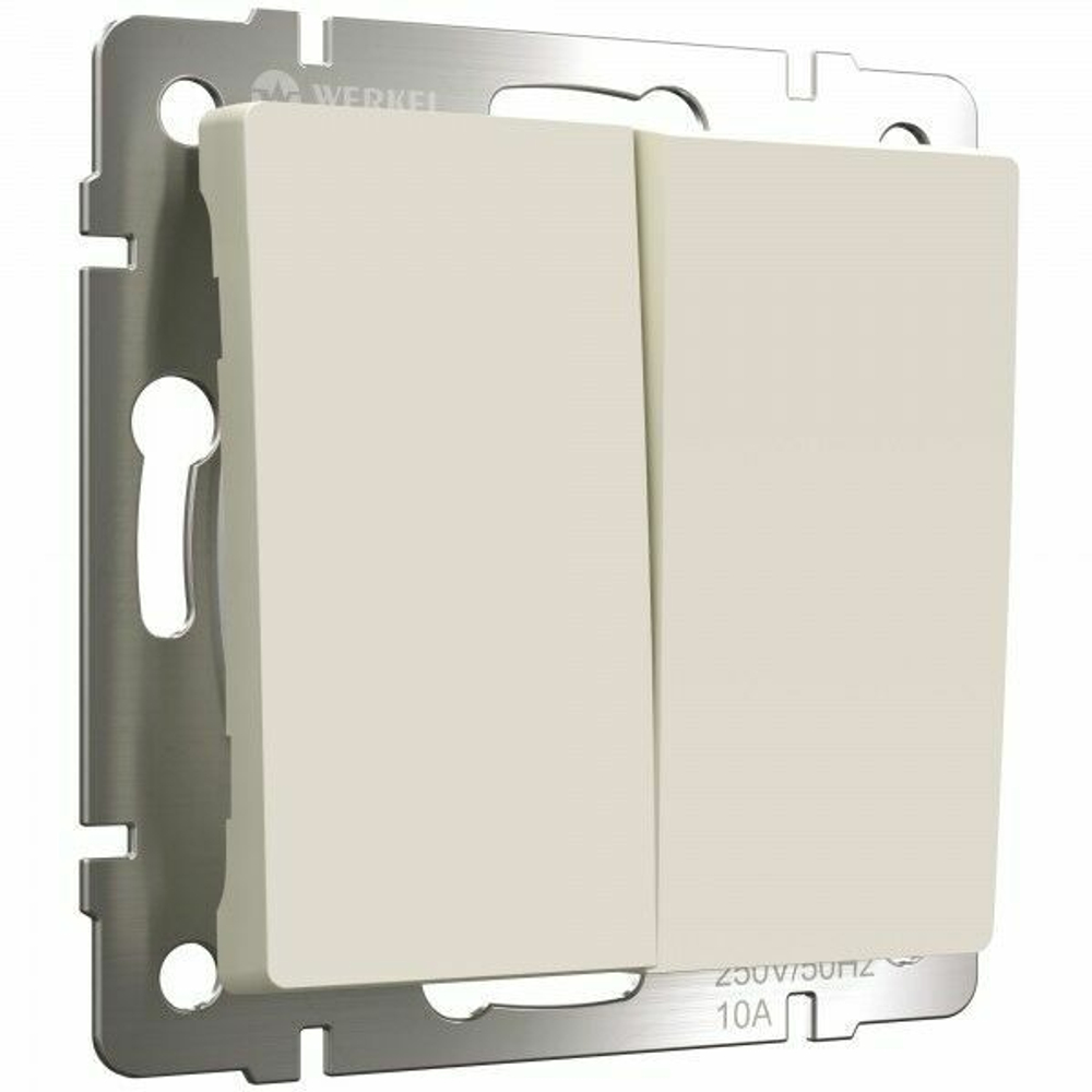 Выключатель двухклавишный (айвори матовый)