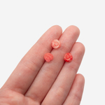 Подвеска резная "Роза", 6,5мм, поперечное отверстие, коралловая пудра