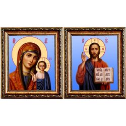 Казанская Божья Мать и Спаситель. Иконы на холсте.