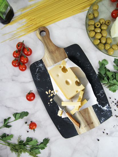 Доска сервировочная из акации и мрамора Kamille KM 10082 (35х18х1,3 см.)