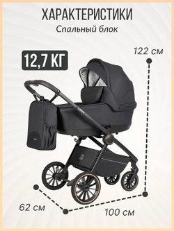 Детская коляска Farfello Liberty 3 в 1 Black magic/Магический черный LBR-1