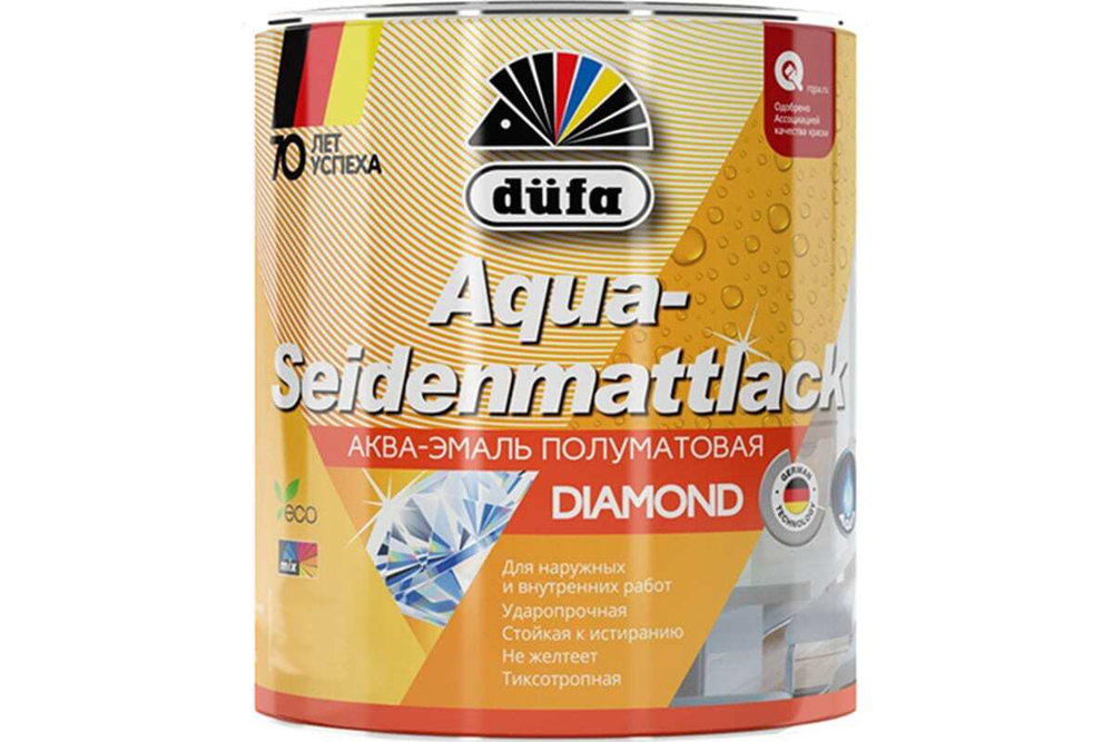 Эмаль для дерева и металла акриловая Dufa Aqua-Seidenmattlack полуматовая белая 750 г