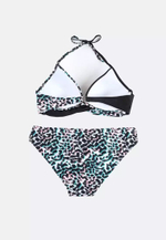 Раздельный купальник с анималистическим принтом и цветными пятнышками (Размер: S) (Цвет: разноцветный)