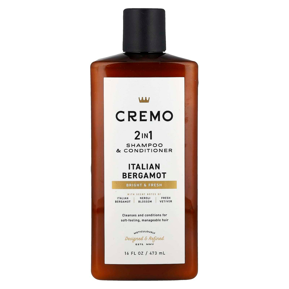Cremo, Шампунь и кондиционер 2 в 1, итальянский бергамот, 473 мл (16 жидк. Унций)