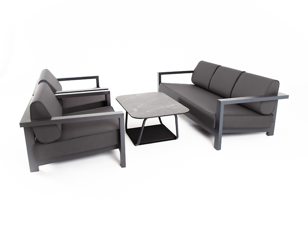 "Гранада" лаунж-зона из алюминия со столиком из HPL