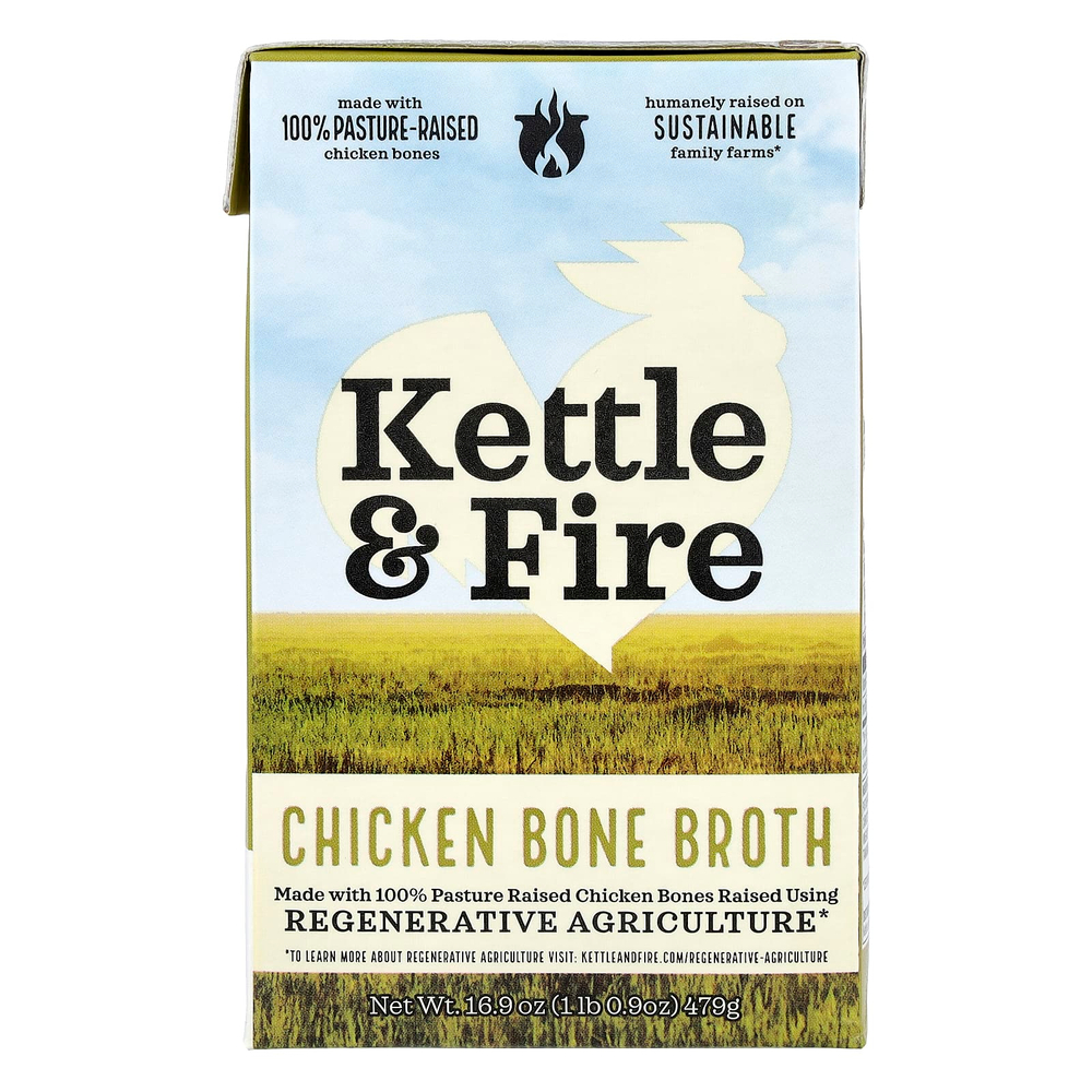 Kettle & Fire, бульон из куриных костей, 479 г (16,9 унции)