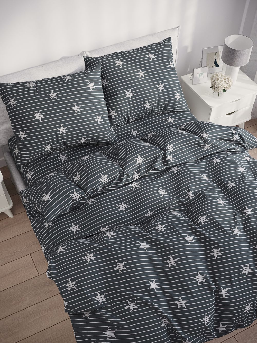 Простынь на резинке бязь Сказка "Звезды" 90x200 см