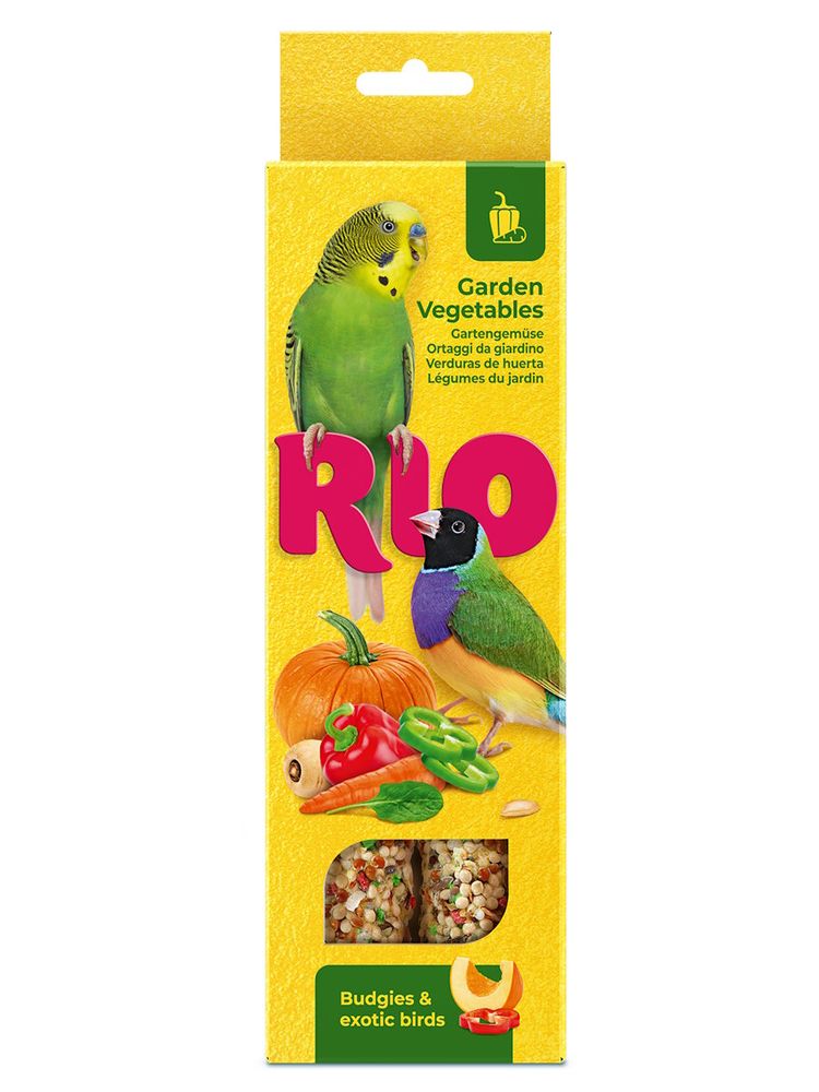 RIO палочки для волнистых попугаев и экзотов с садовыми овощами - 2*40 гp