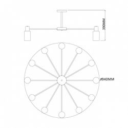 Люстра на штанге Escada Diversity 2120/12P Black