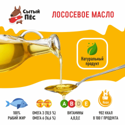 Олонецкий рыбий жир лососевый 1 литр - ветеринарный рыбий жир для животных, для собак, кошек, кур несушек, коров - 100% лососевое масло