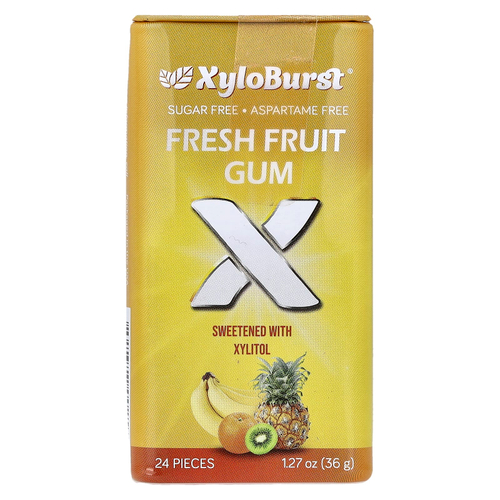 Xyloburst, ксилитоловая камедь, свежие фрукты, 24 шт., 36 г (1,27 унции)