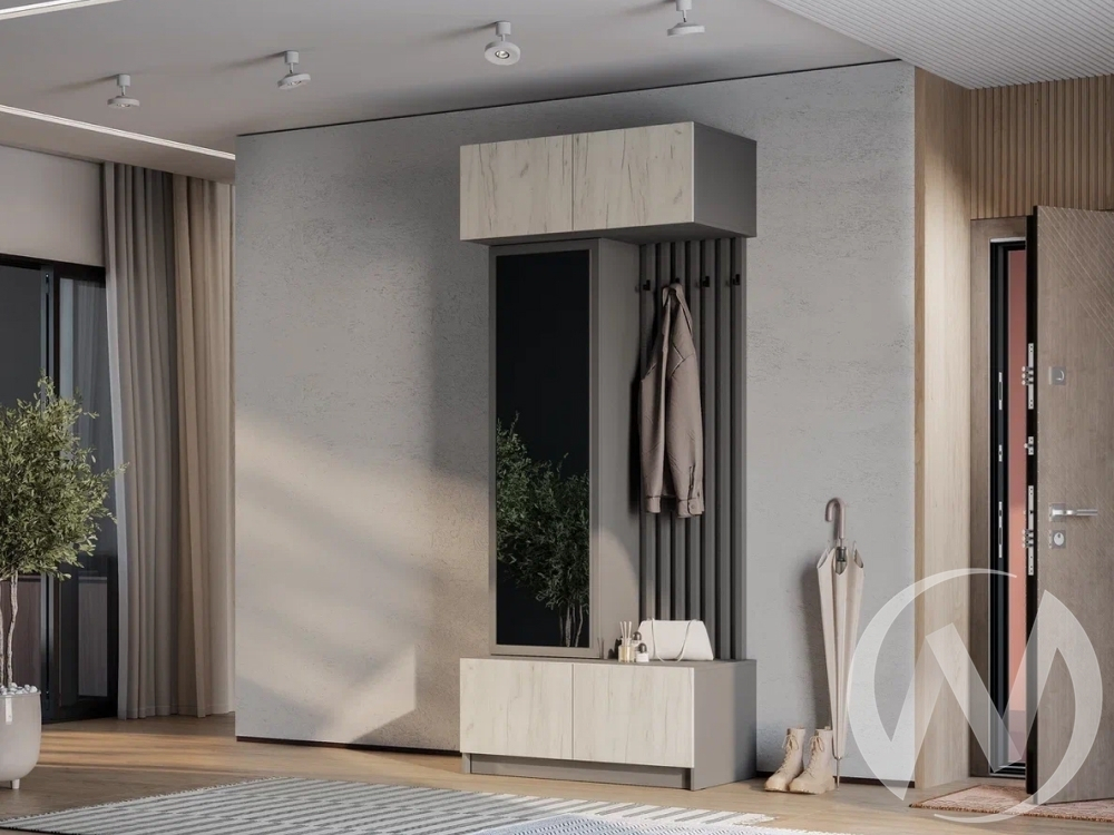 Прихожая ПР-03 Прихожая Багира (графит/крафт белый)