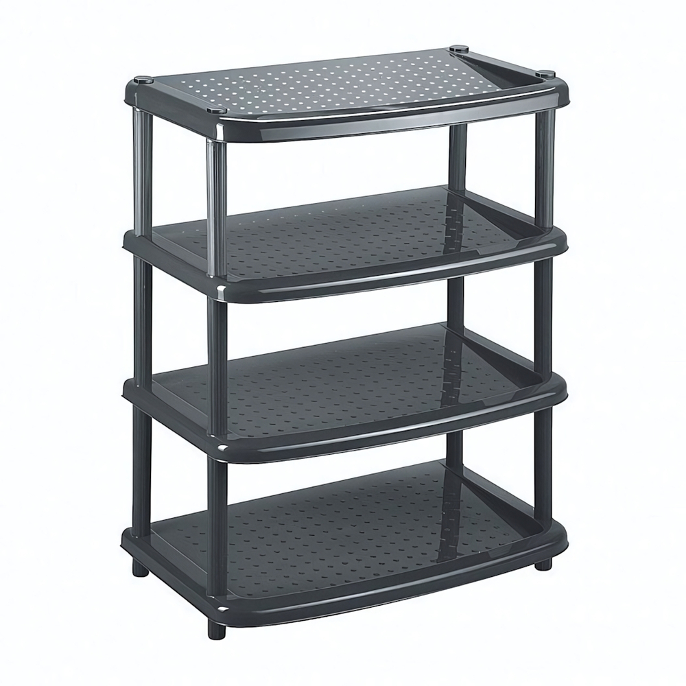 Этажерка для обуви "паола" 4 полки 490х310х780 мм (черный)