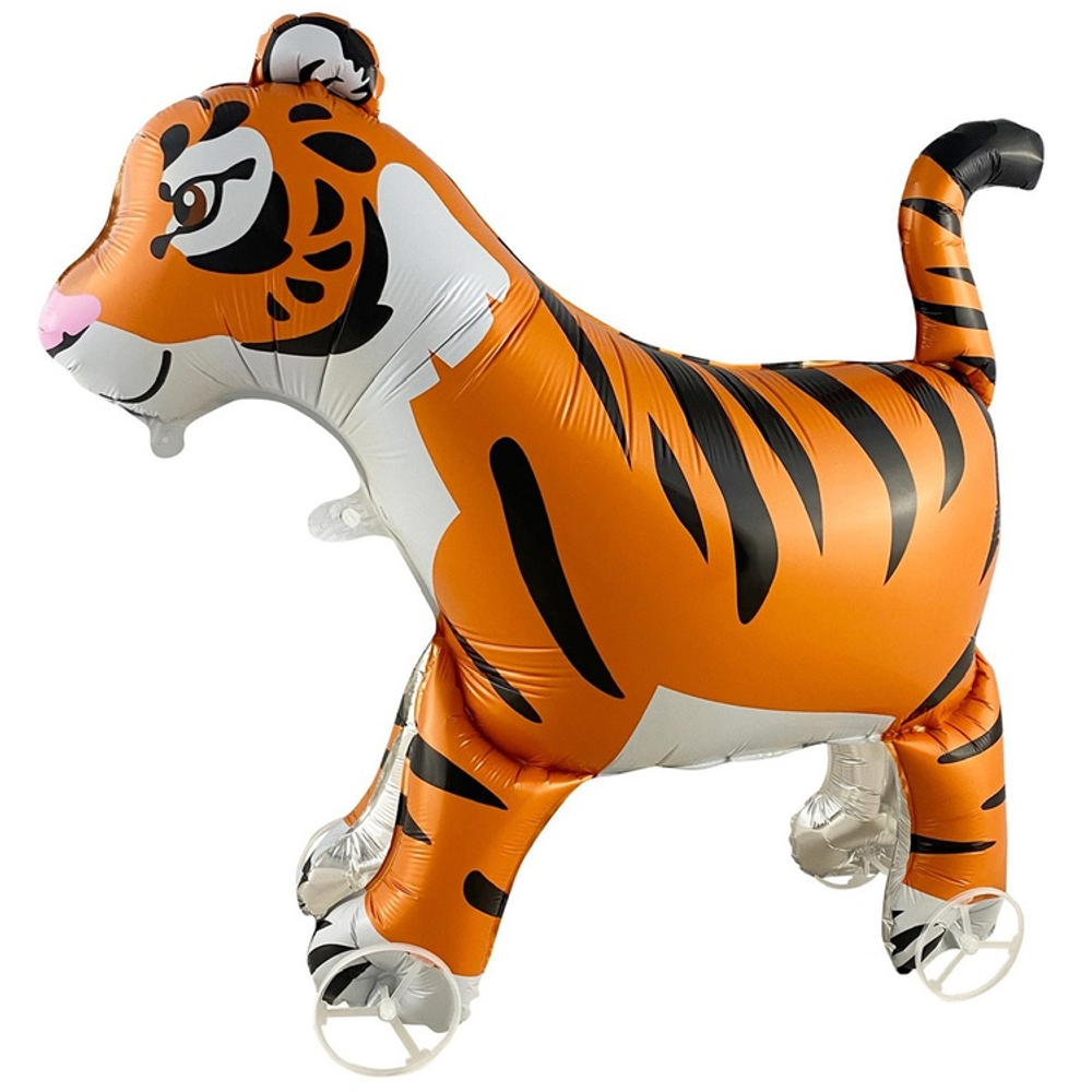 Шар Фольгированный Каталка Тигр (Оранжевый)