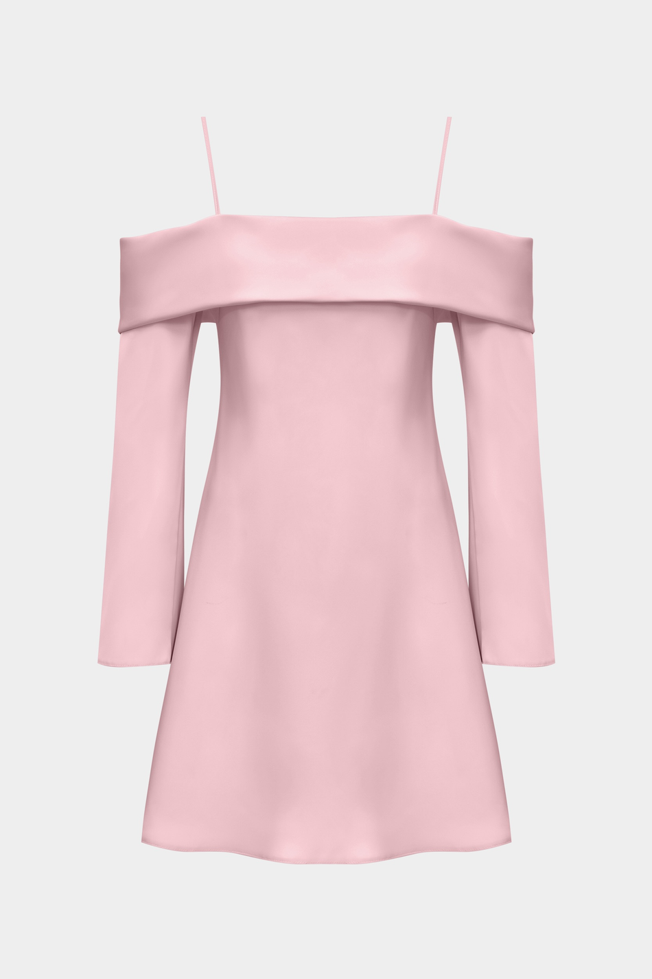 Платье из сатина с открытыми плечами