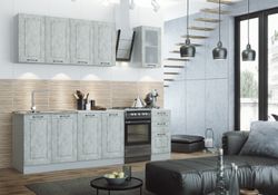 Модульный кухонный гарнитур «Капри» 2000 (камень светлый), ЛДСП/МДФ, ДСВ Мебель