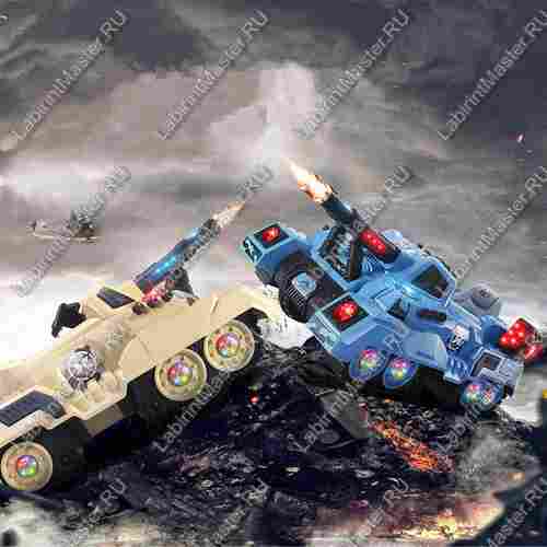 Детский электромобиль "Танк" коричневый