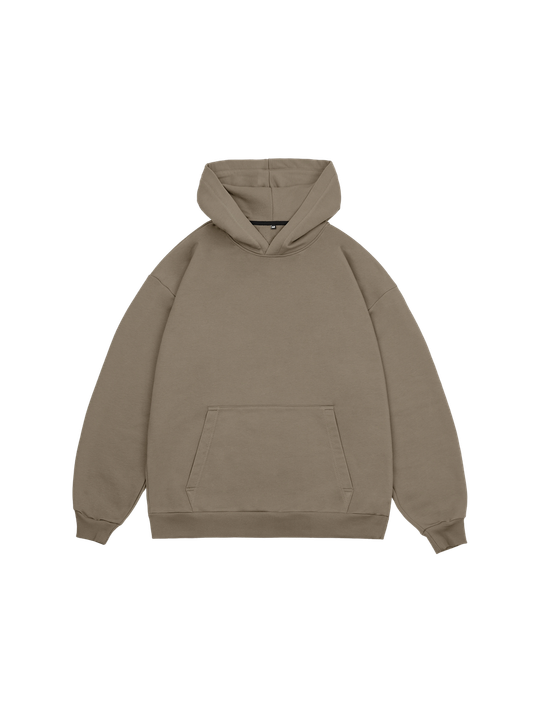 Худи оверсайз без начеса (серо-оливковый)