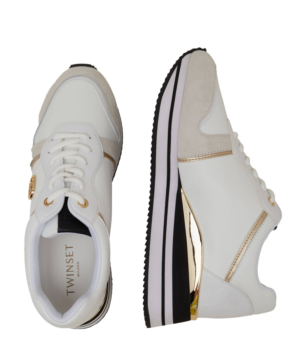 Кожаные кроссовки TWINSET - белый(232TCT210)